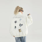 Retro Nostalgia Printed Down Jacket