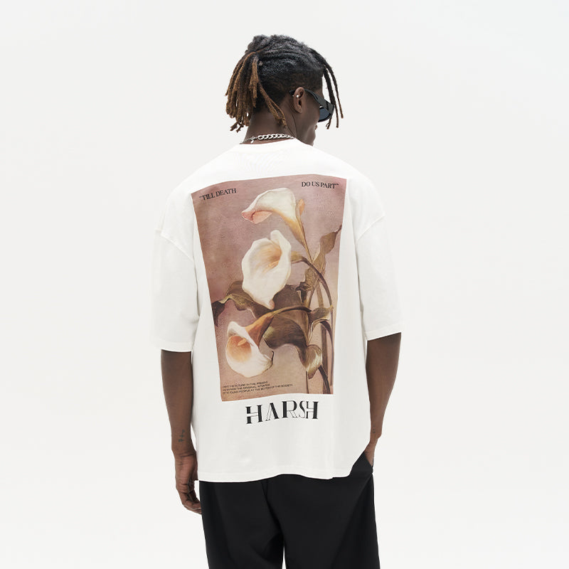 Calla Lily Oil Painting Printed Tee