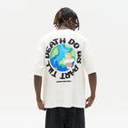 Slogan Ring Handpainted Earth Printed Tee