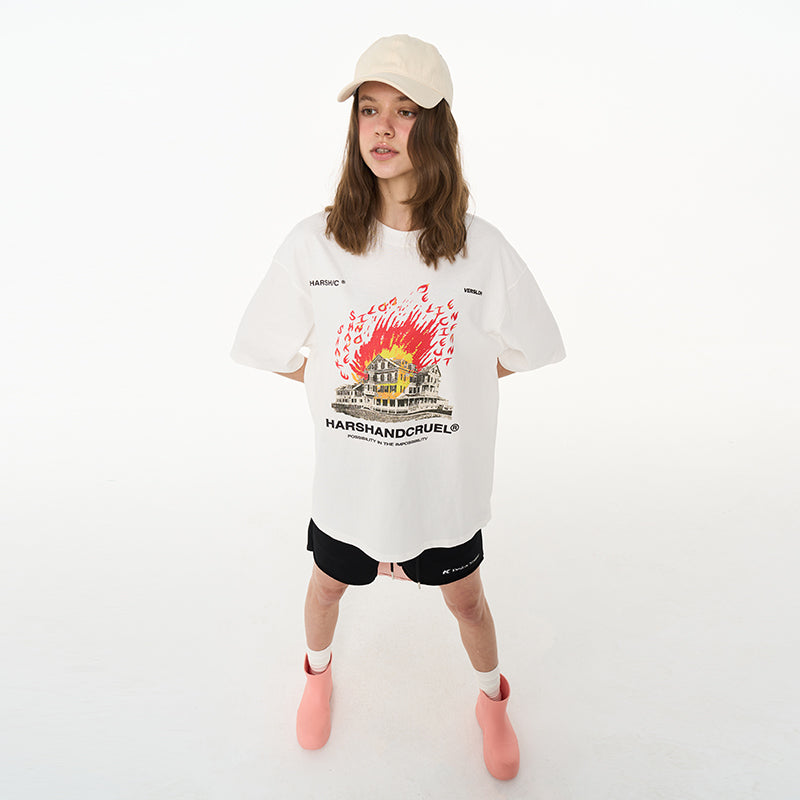 House On Flame Printed Tee