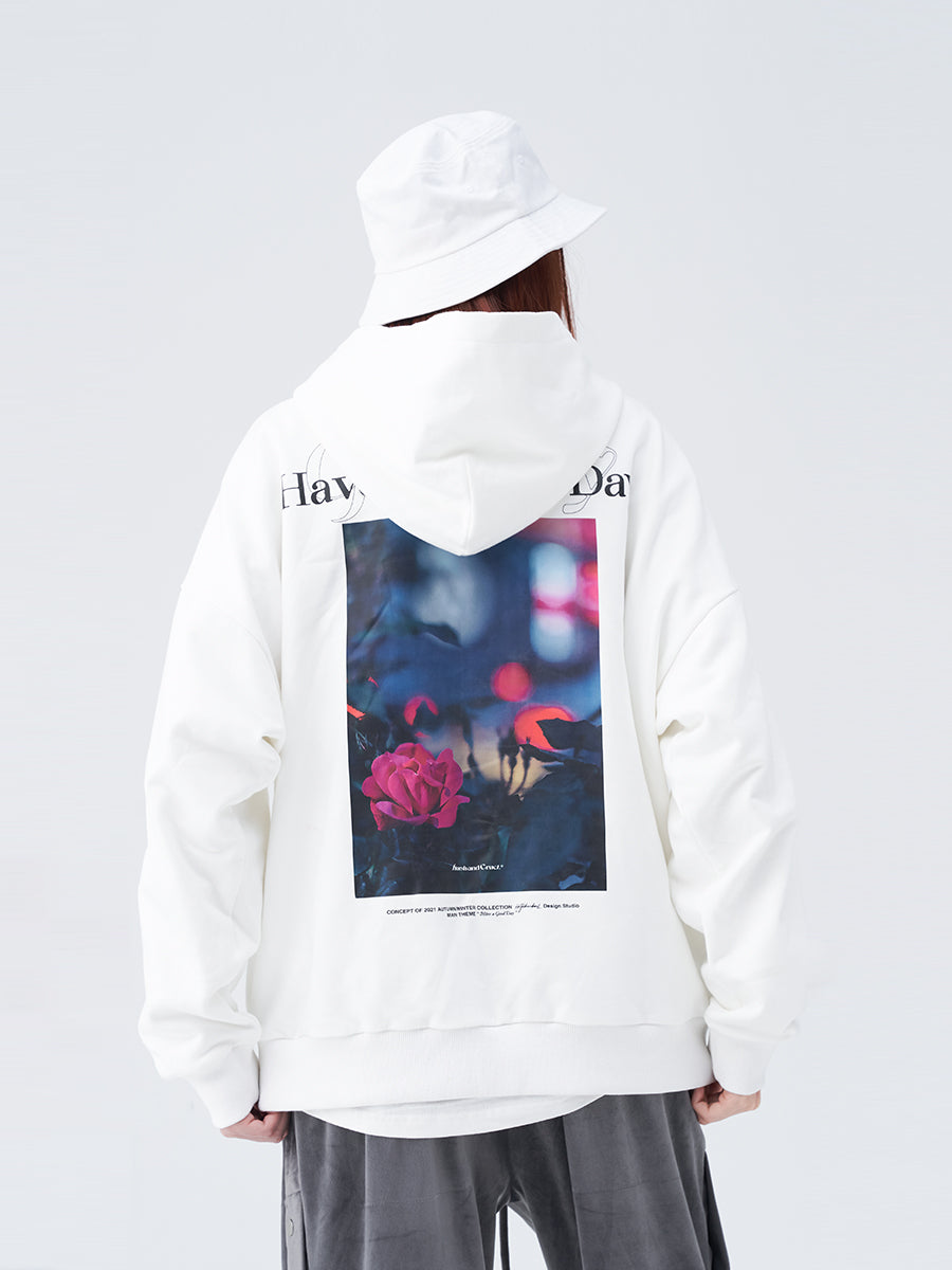 Flowers Photo Print Hoodie