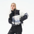 Snow Mountain Printed Crop Jacket
