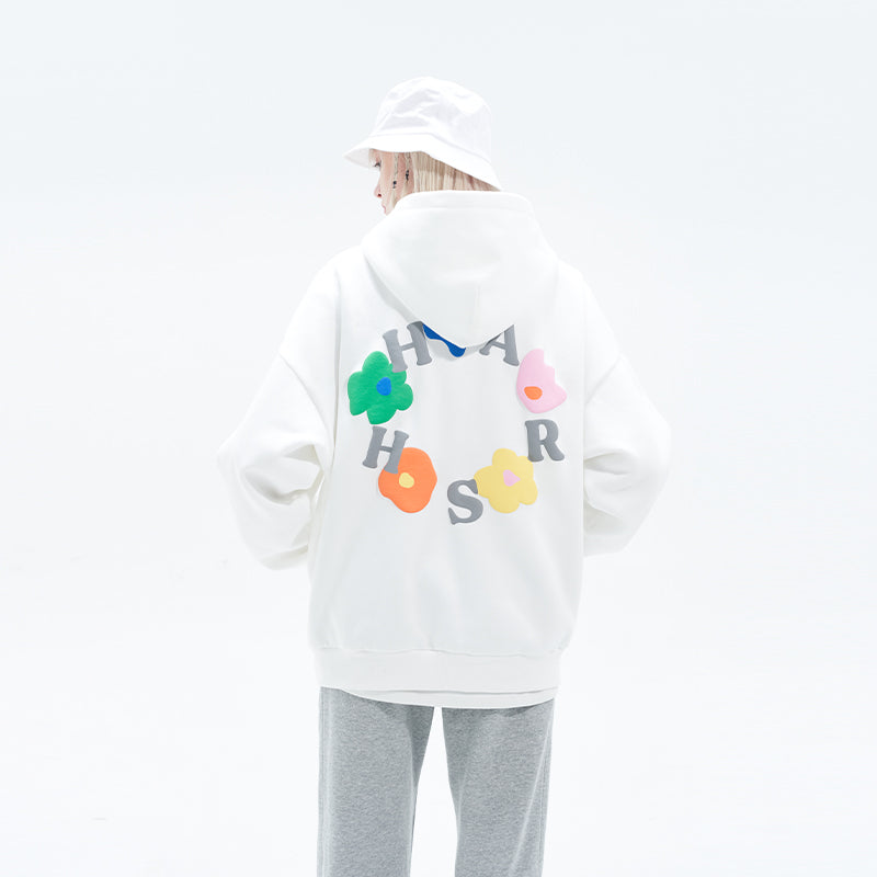 Foam Print Flowers Hoodie