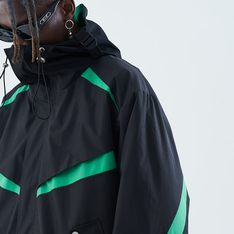 Layered Hooded Down Jacket