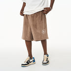 Embroidered Boxing Logo Velvet Shorts