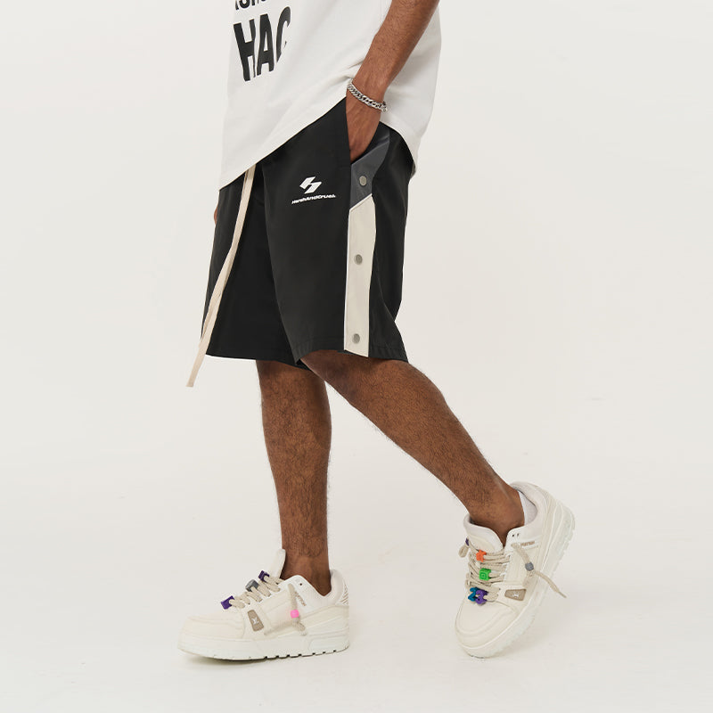 Adjustable Buttons Drwastrings Shorts