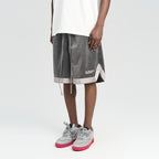 Embroidered Logo Velvet Basketball Shorts