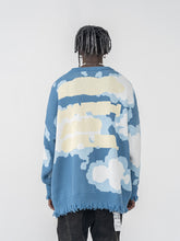 Load image into Gallery viewer, Blue Sky Ripped Sweater

