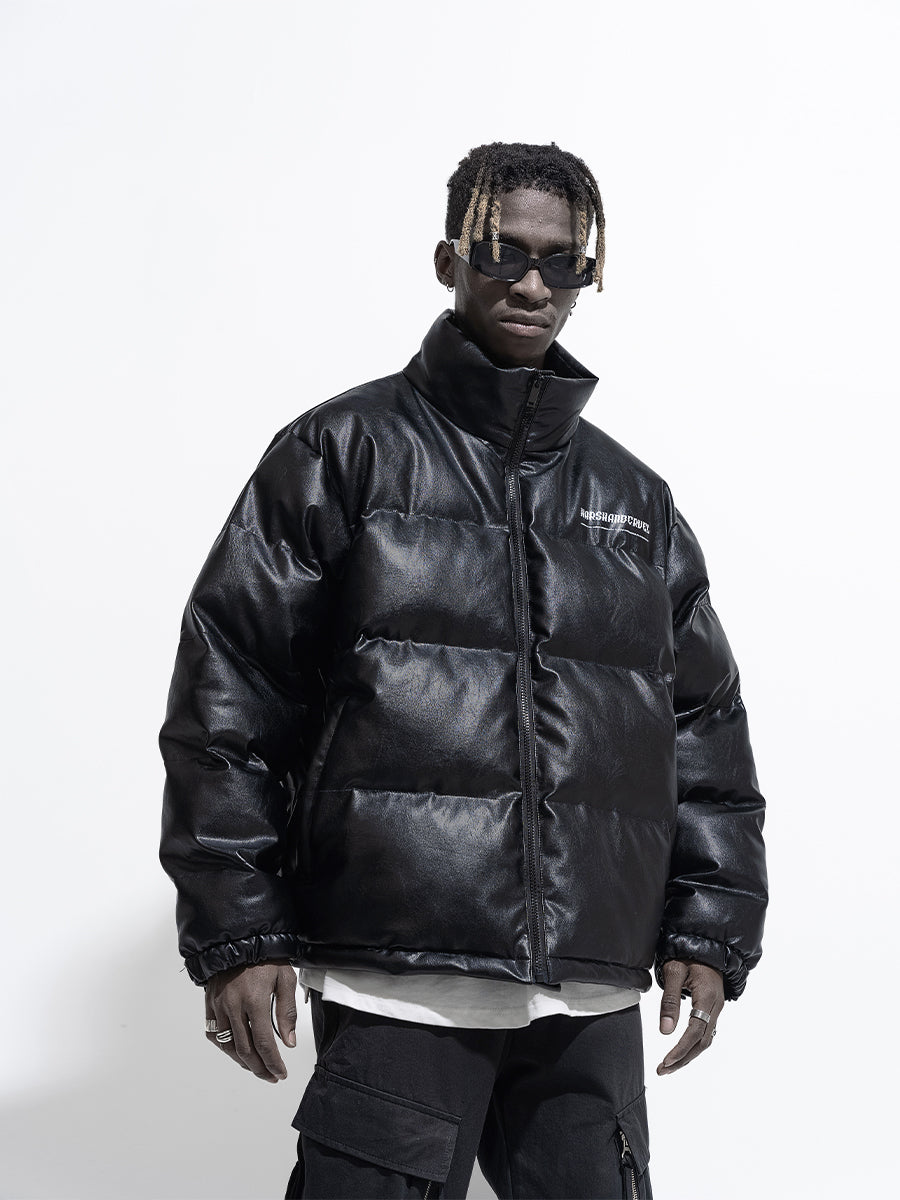 PU Leather Logo Jacket