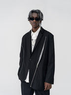 Asymmetrical Zipper Suit