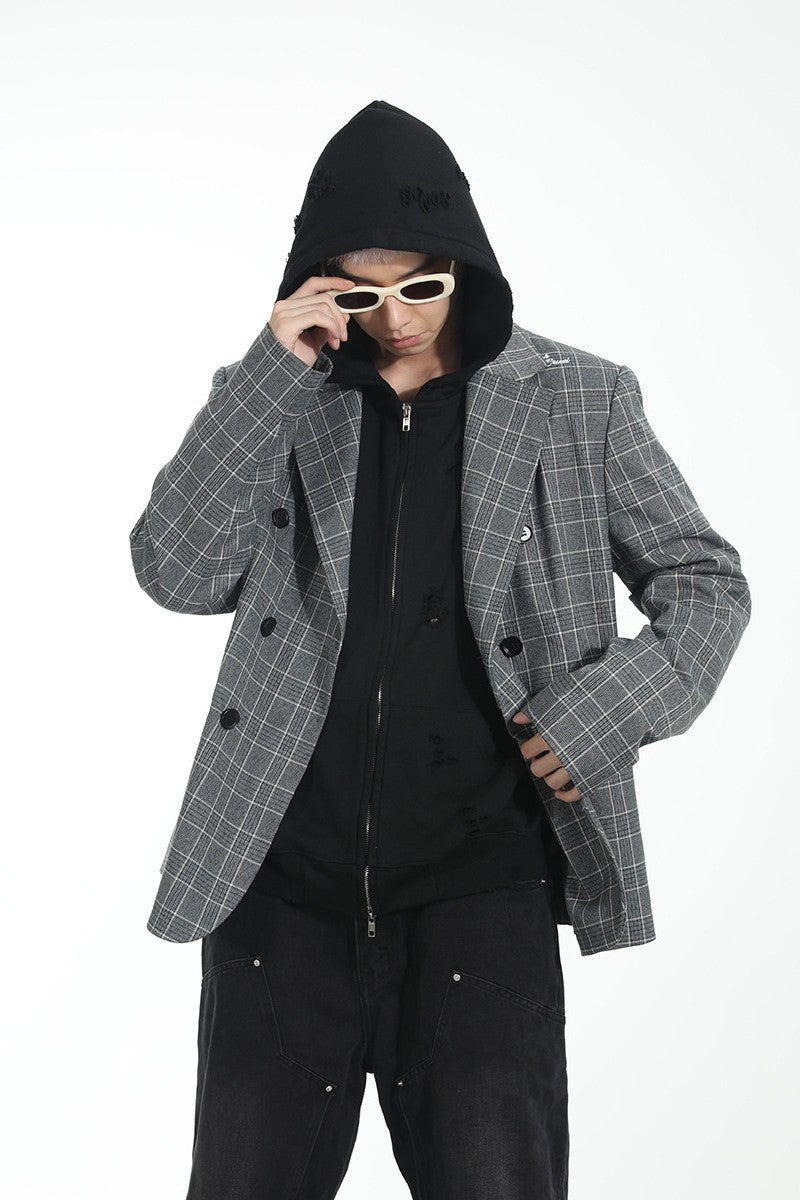 Embroidered Logo Loose Suit Jacket