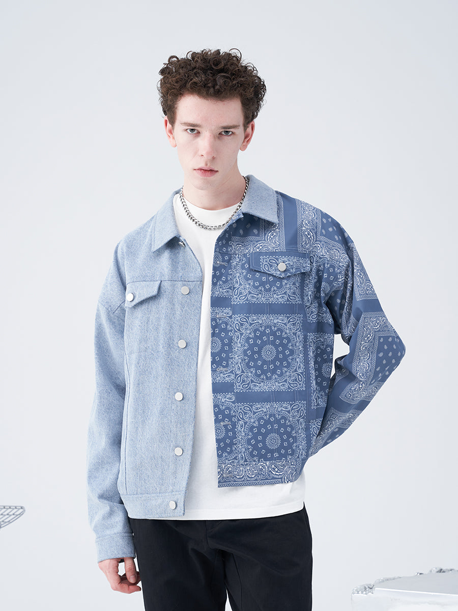 Paisley Stitched Denim Jacket