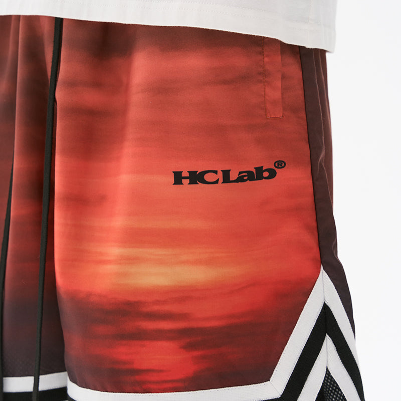 Sunset Landscape Full Print Basketball Shorts