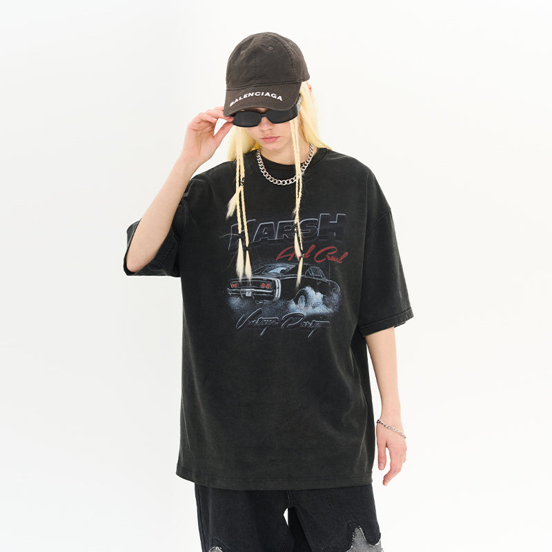 Retro Car Washed Tee