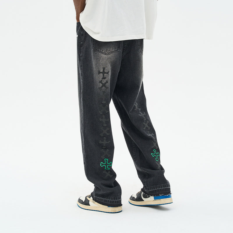 Crosses Printed Denim