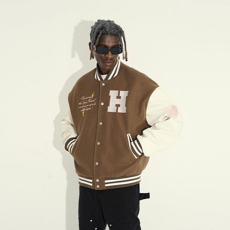Cartoon Foam Varsity Jacket