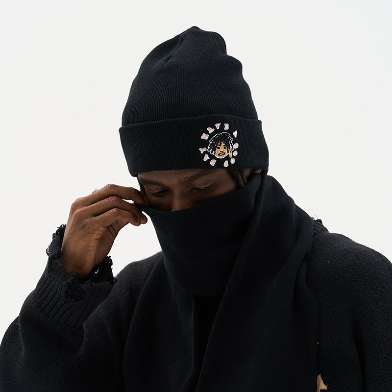 Cartoon Face Knitted Hat