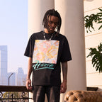 Retro Oil Painting Flowers Logo Tee