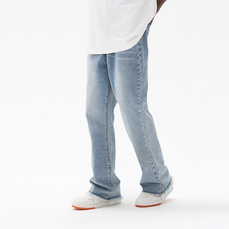 Distressed Loose Flared Denim