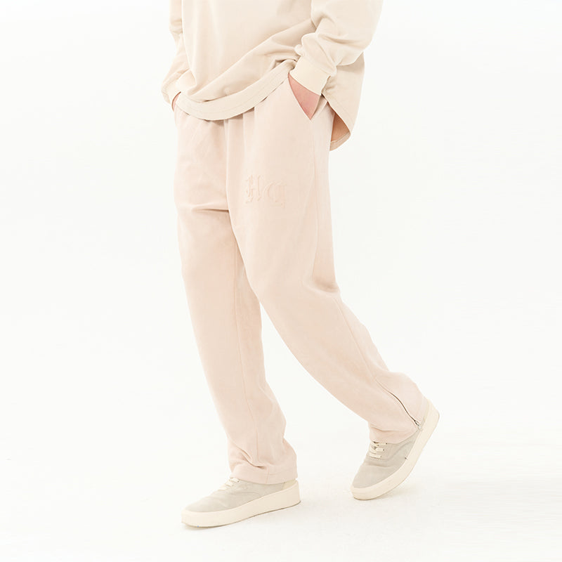 Embossed Logo Zipper Flared Trousers