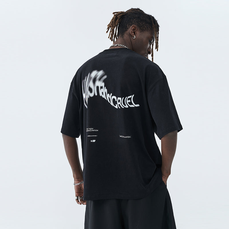 Distorted Logo Print Tee