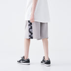 Paisley Stitched Loose Shorts