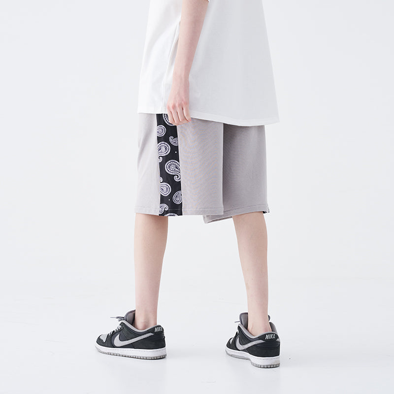 Paisley Stitched Loose Shorts