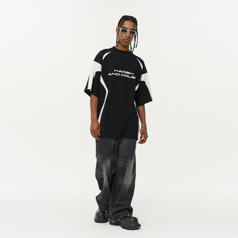 Splicing Irregular Logo Tee