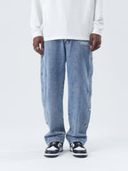 Logo Breasted Straight Denim