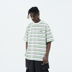 Striped Embroidered Logo Tee