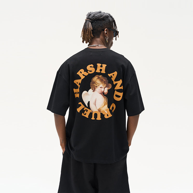 Little Angel Circle Logo Printed Tee