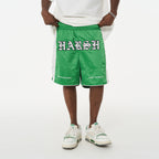 Embroidered Logo Slogan Shorts