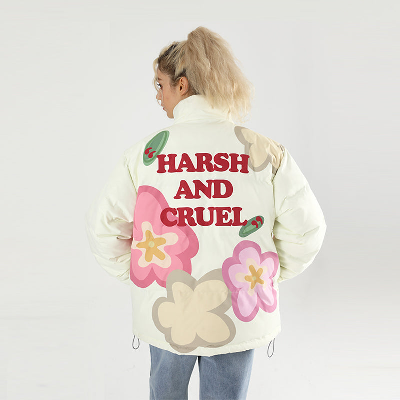 Cartoon Flowers Down Jacket