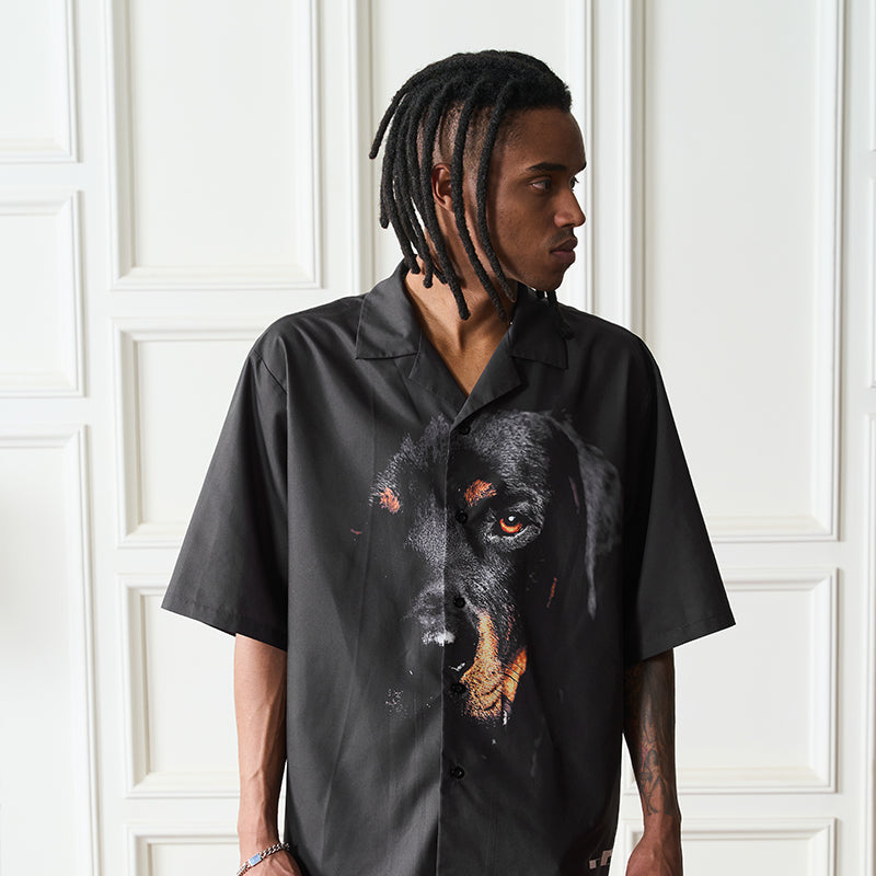 Rottweiler Printed Cuban Shirt – Harsh and Cruel