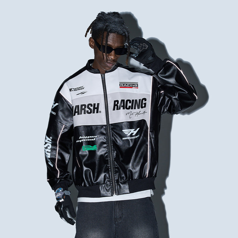 Retro Motorcycle Faux Leather Racing Jacket – Harsh and Cruel