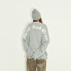 Gothic Logo Print Loose Casual Sweater
