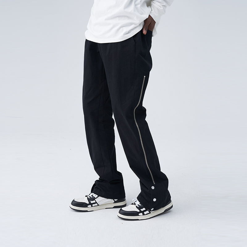 Zipper Snap Flared Pants