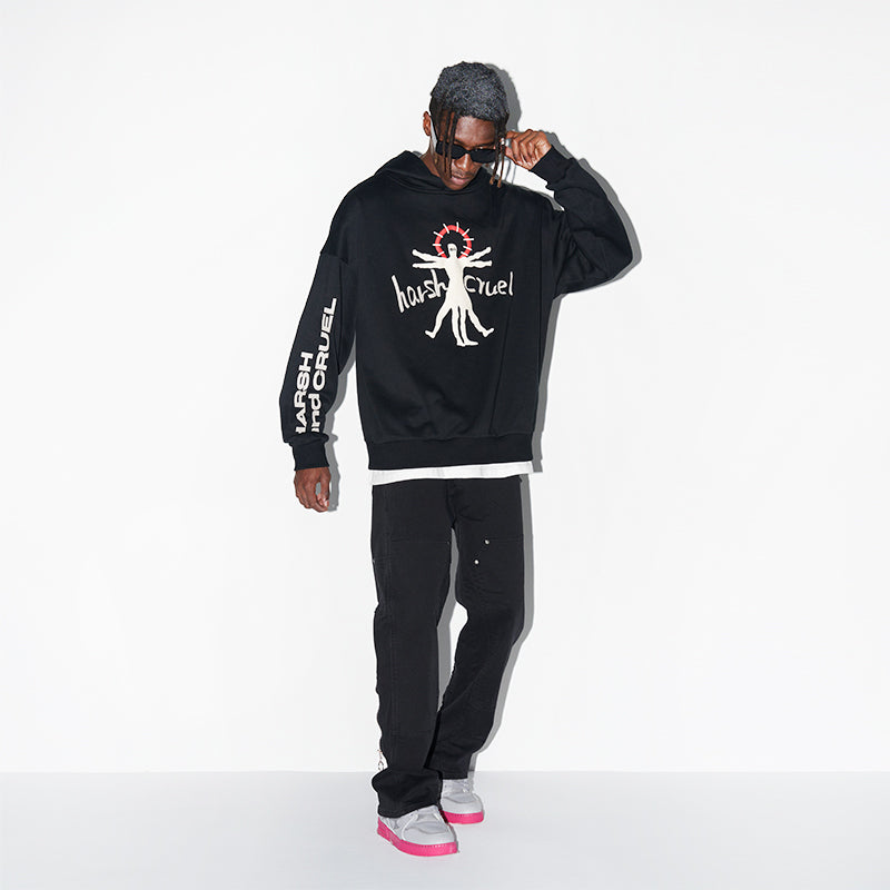 Vitruvian Man Printed Hoodie