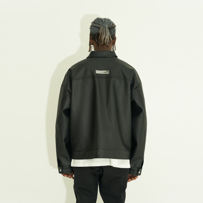 PU Leather Layered Jacket