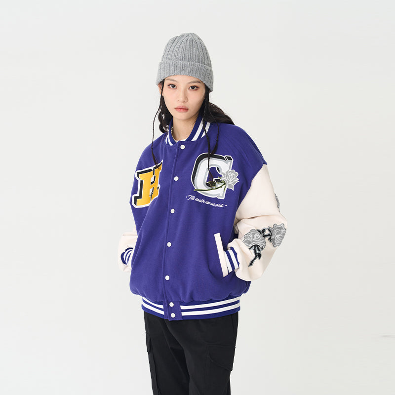 Bouquet Of White Roses Varsity Jacket