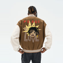 Load image into Gallery viewer, Cartoon Face Love Embroidered Varsity Jacket
