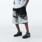 Mountain Print Loose Shorts