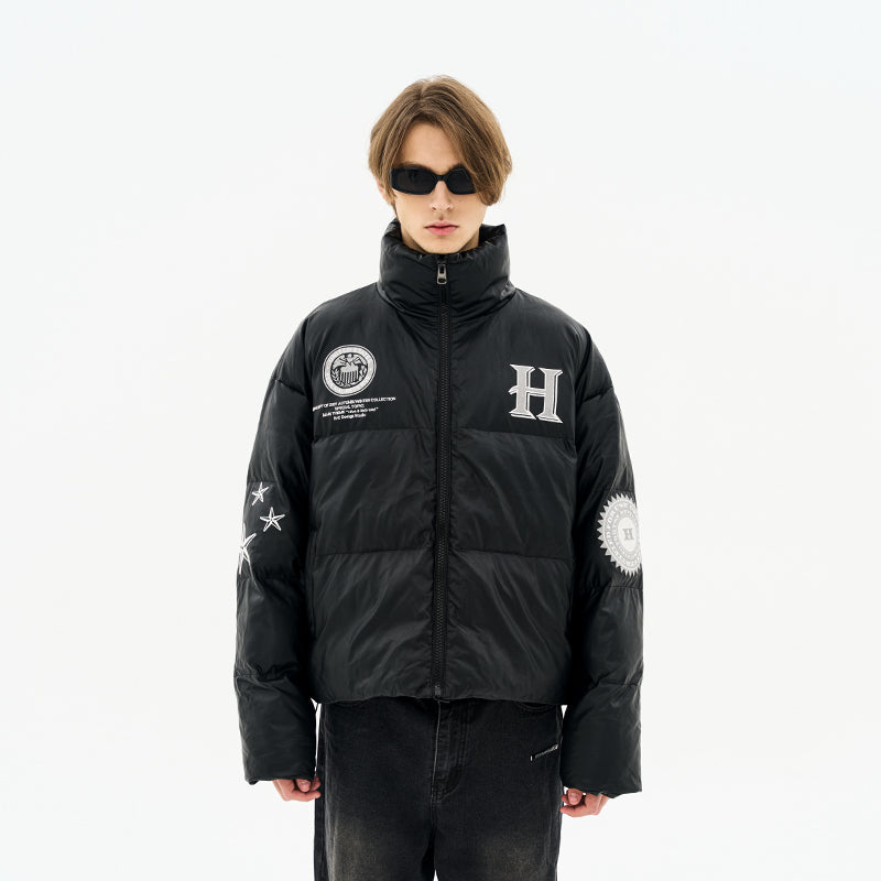 Religious Cross Printed Down Jacket