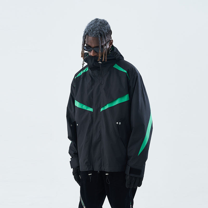 Layered Hooded Down Jacket