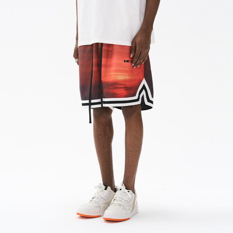 Sunset Landscape Full Print Basketball Shorts
