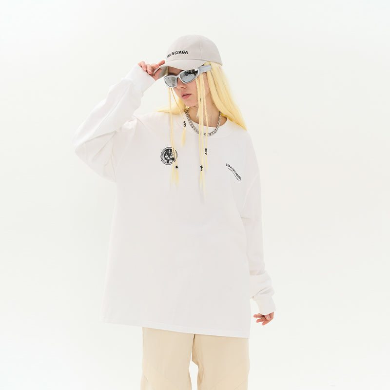 Harsh Logo Round Neck L/S Tee