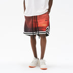 Sunset Landscape Full Print Basketball Shorts