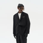 Asymmetric Pocket Deconstructed Suit jacket