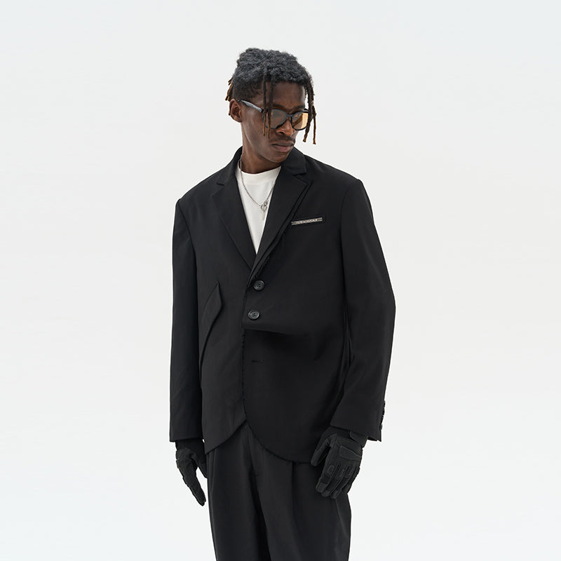 Asymmetric Pocket Deconstructed Suit jacket