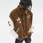 Vitruvian Man Embroidered Varsity Jacket
